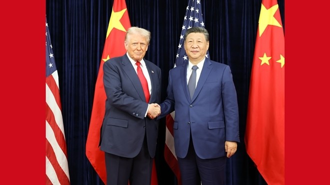 習近平同美國總統(tǒng)特朗普在釜山舉行會晤